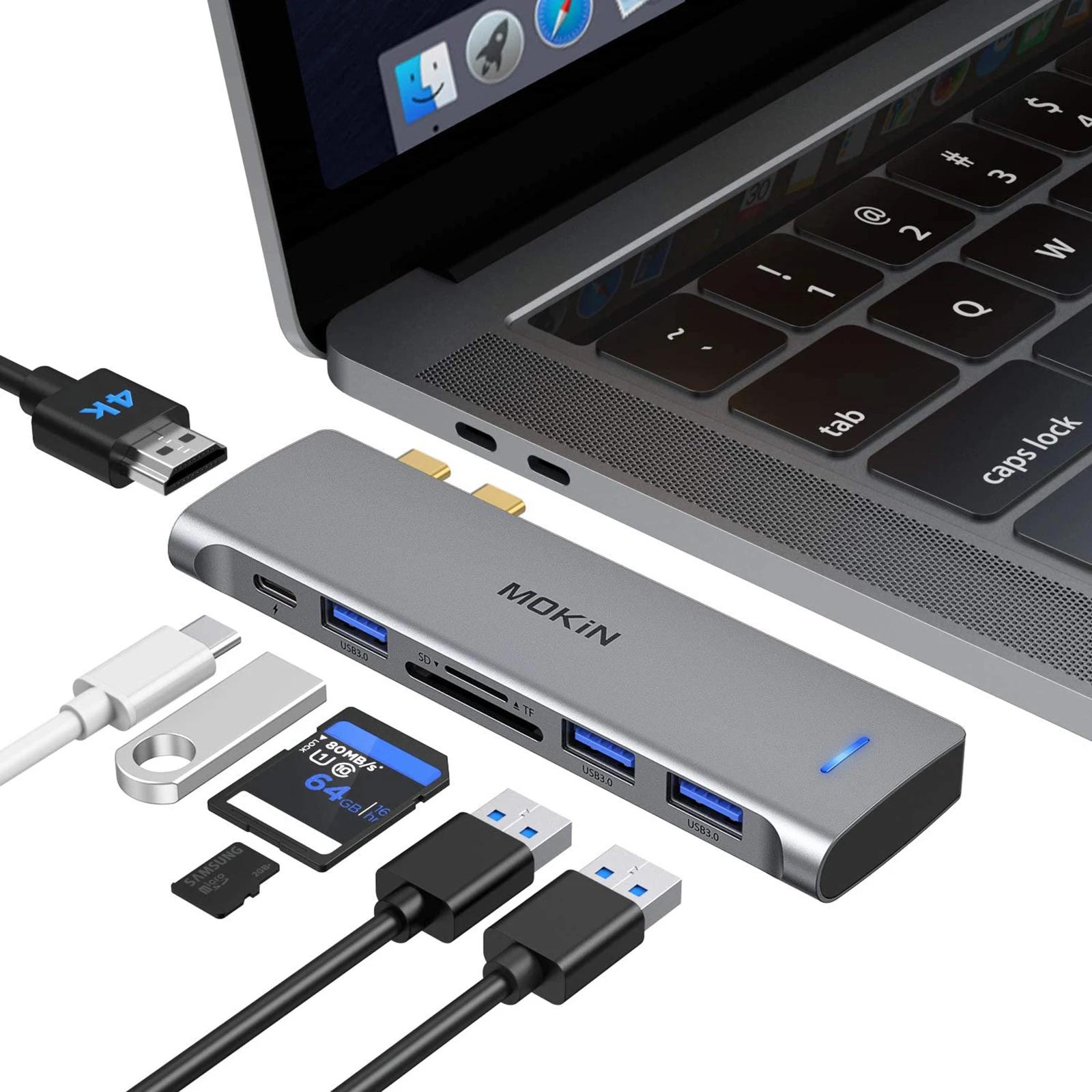 MOKiN USB C -HDMI ŷ ̼, SD TF Ʈ 3, 100W , ƺ е   Ʈ PC ׼, 4K 60Hz